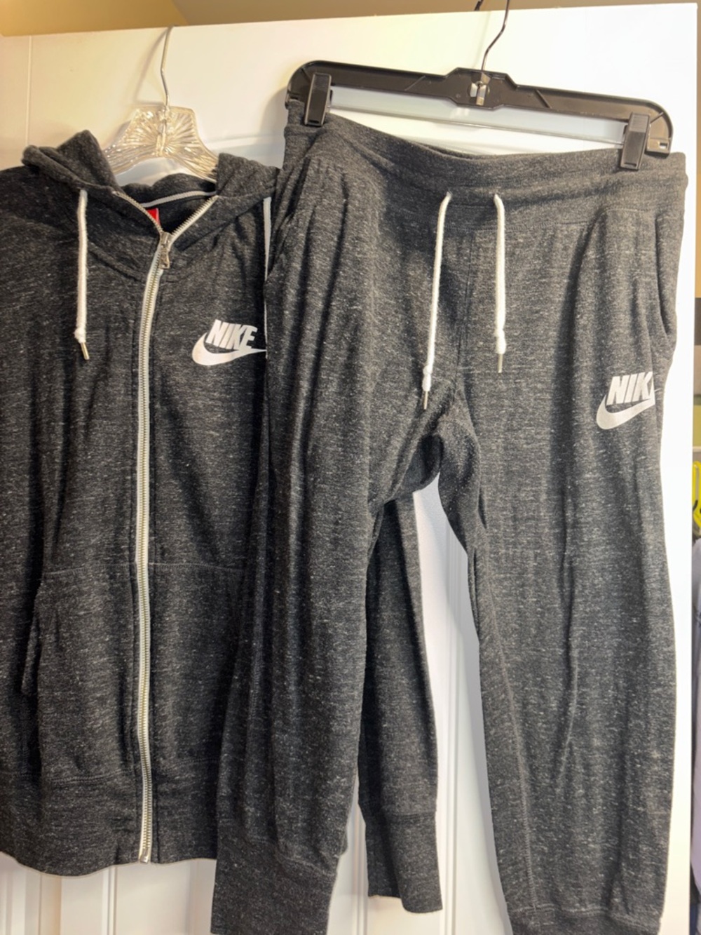 Nike Black Heather Zip Hoodie & Joggers Set with White Swoosh - Picture 3 of 6